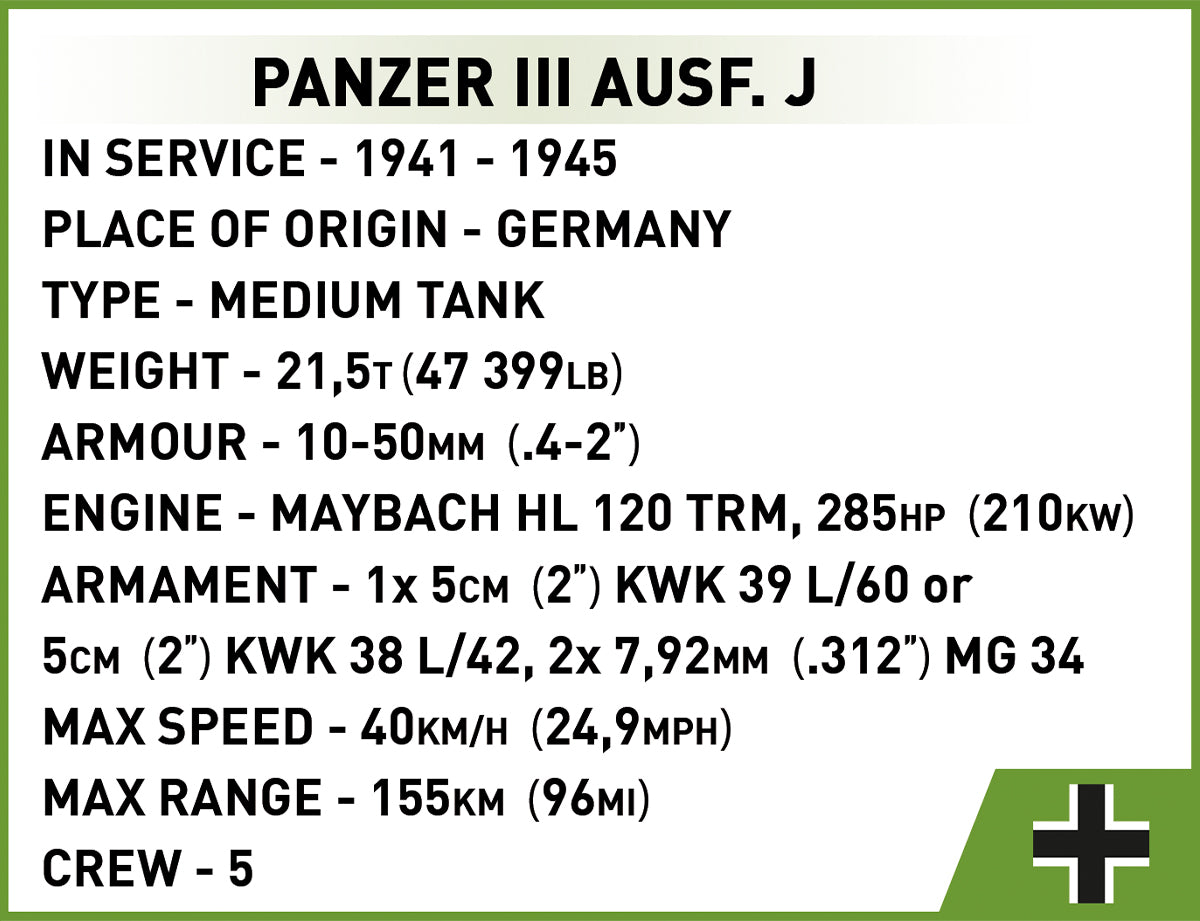 Cobi 2289 Panzer III Ausf. J