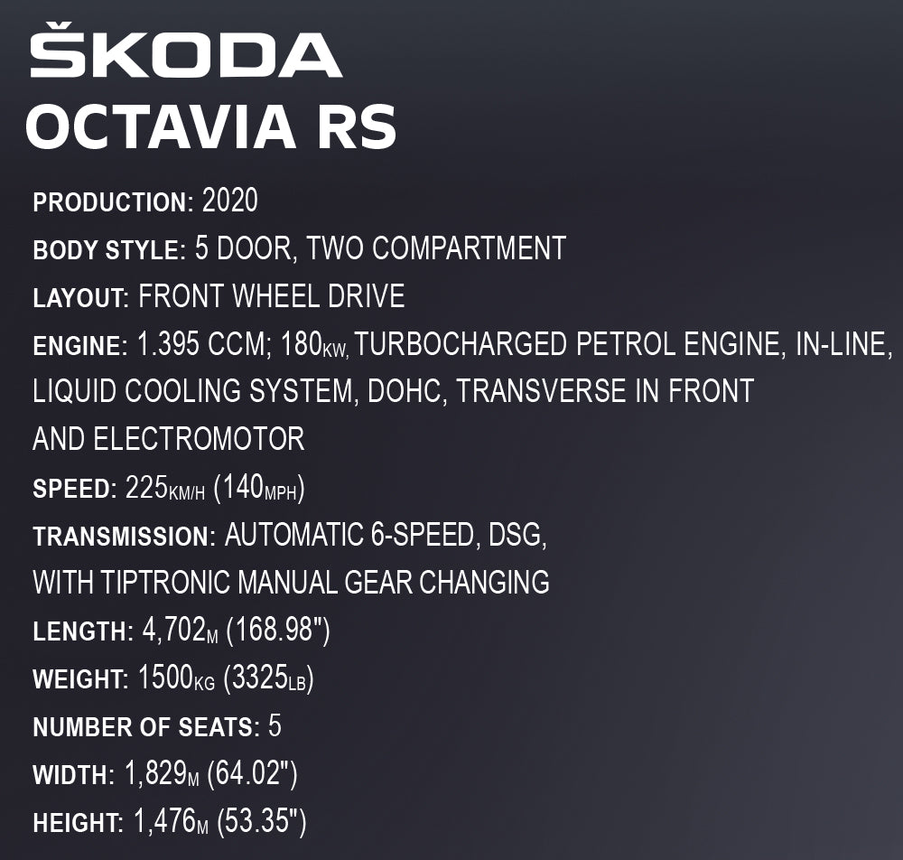 Cobi 24343 Skoda Octavia RS