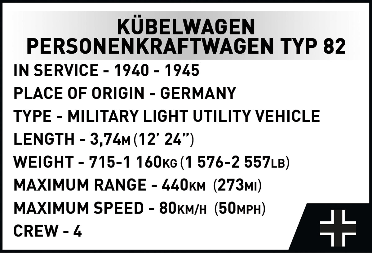 Cobi 2802 Kübelwagen (Personenkraftwagen Typ 82) 1:12 Executive Edition