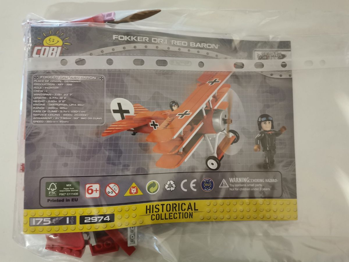 Cobi 2974 Fokker Dr.I Red Baron gebraucht