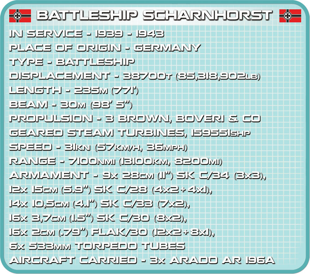 Cobi 4818 Battleship Scharnhorst