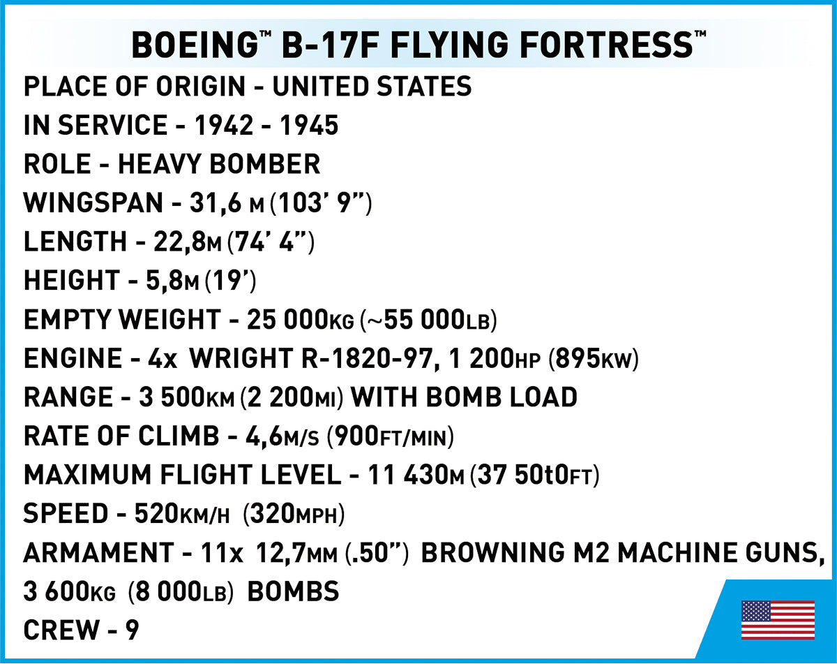Cobi 5749 Boeing B-17F Flying Fortress “Memphis Belle”