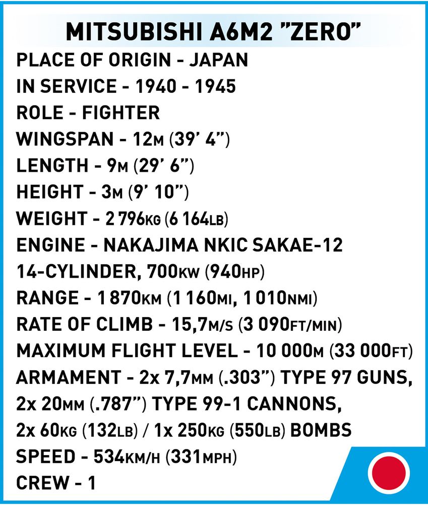 Cobi 5861 Mitsubishi A6M2 "Zero-Sen"
