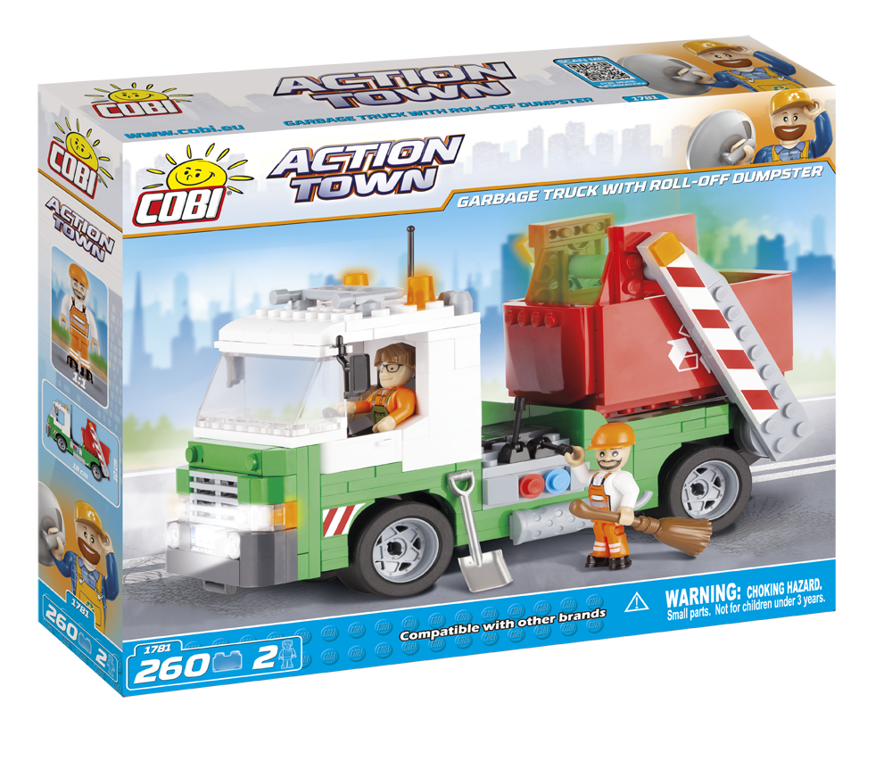 Cobi 1781 Garbage Truck With Roll-off Dumpster