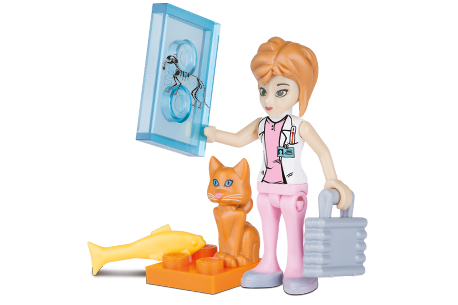 Figura veterinario Cobi 1852 con accesorios.