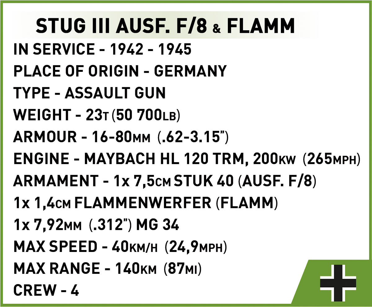 Cobi 2286 Assault Gun III Ausf.F Tanque de llama (2 en 1)
