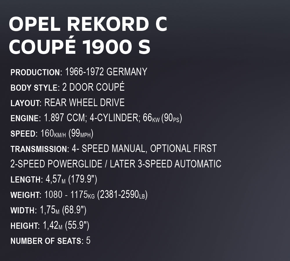 Cobi 24344 Opel Rekord C Coupe Executive Edition