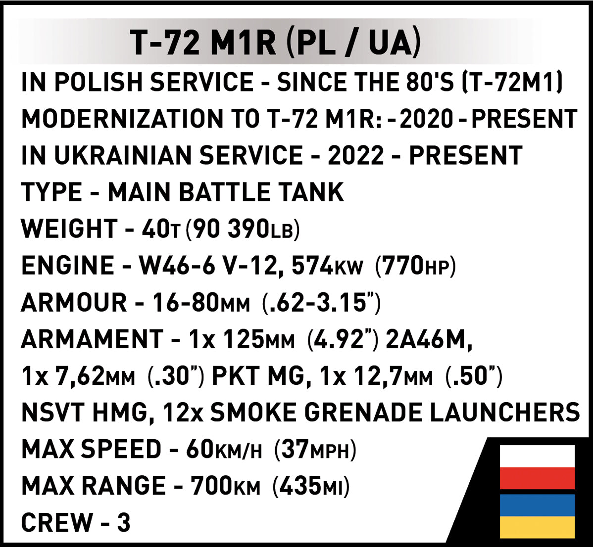 Cobi 2624 T-72 M1R (2in1 PL & UKR)