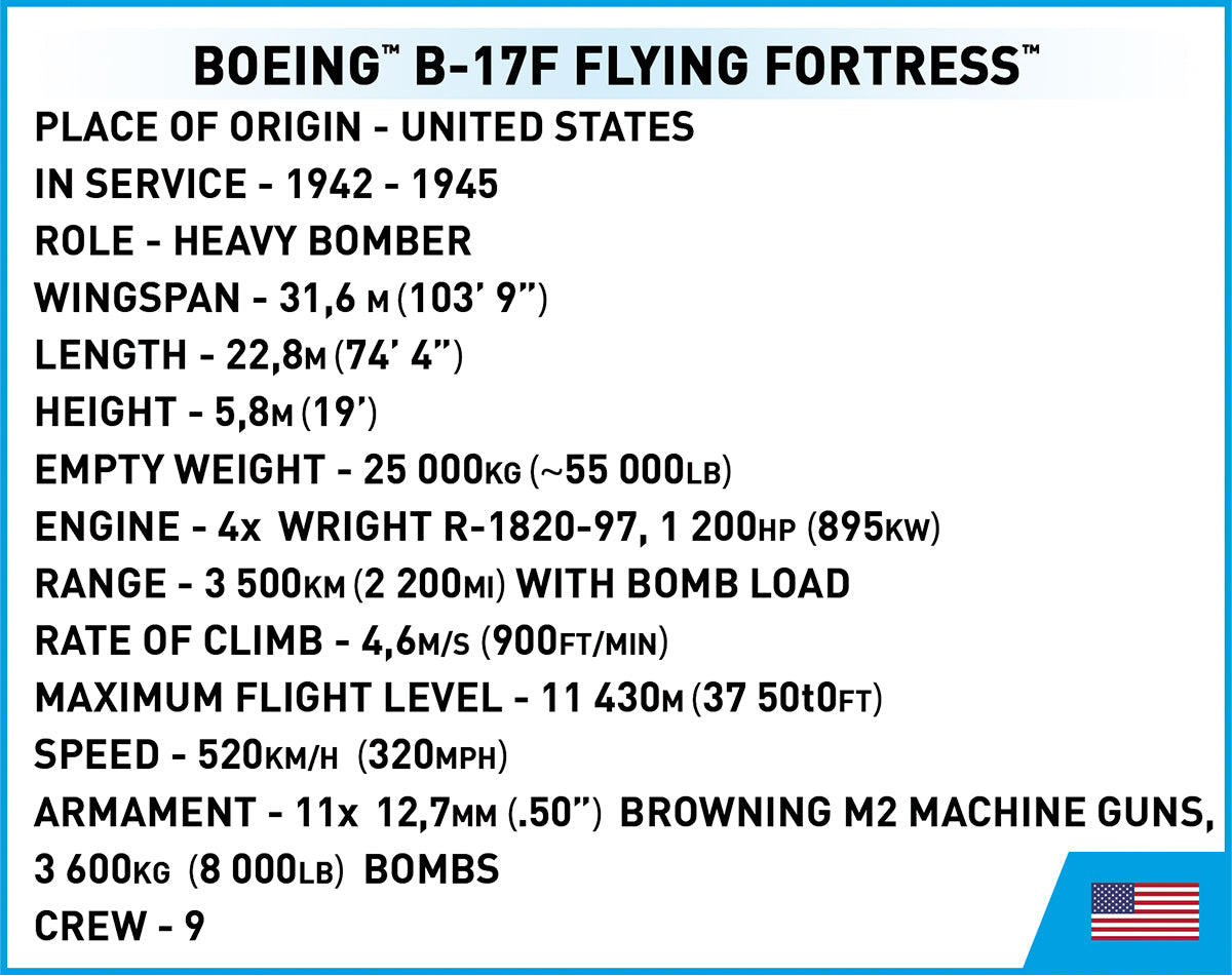 Cobi 5749 Boeing B-17F Fortaleza Voladora “Memphis Belle”