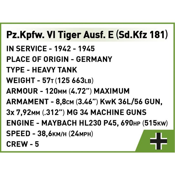 COBI 3124 PZKPFW VI TIGER AUSF.E