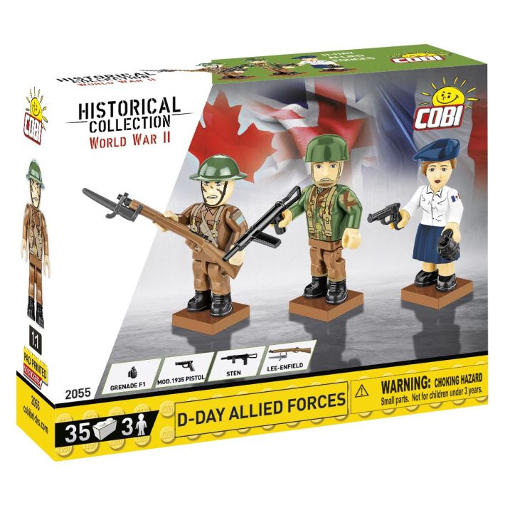 COBI 2055 JUNE 6, 1944 D-DAY ALLIES 3 figurines with accessories