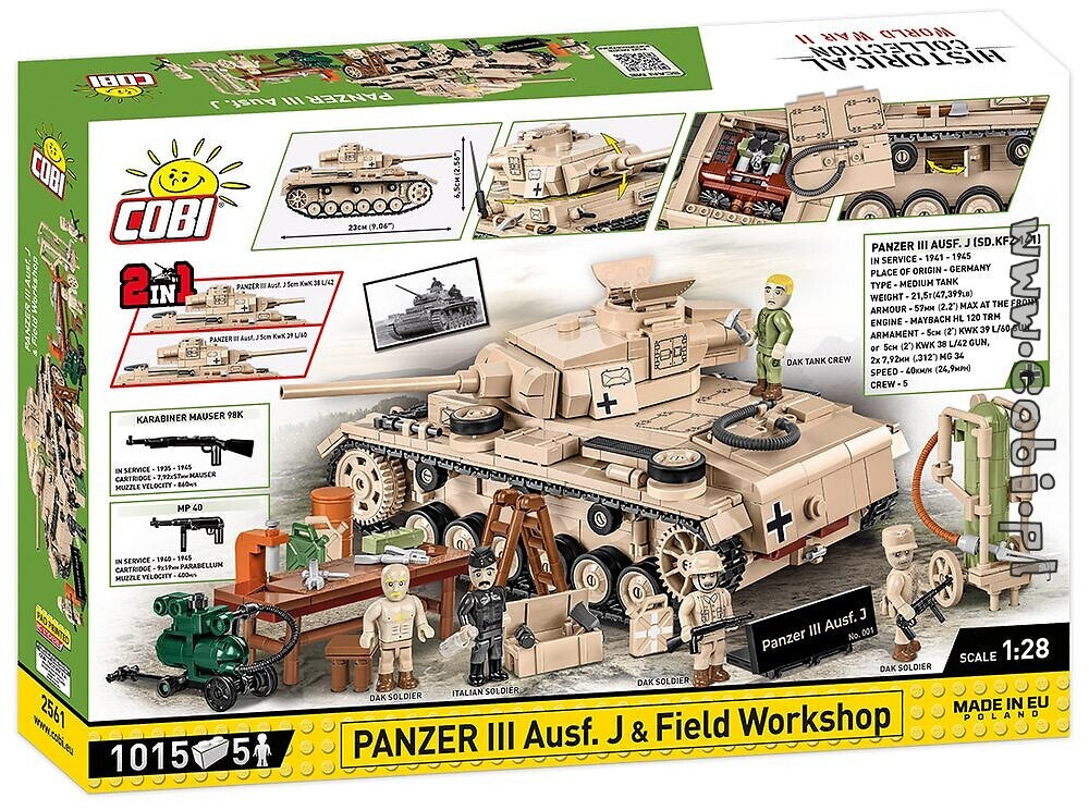 Cobi 2561 Panzer III Ausf.J &amp; Field Workshop Edición Limitada