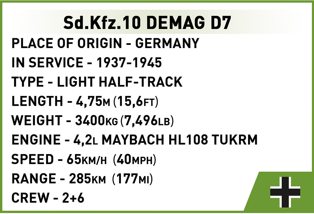 Cobi 2273 Sd.Kfz. 10 Demag D7