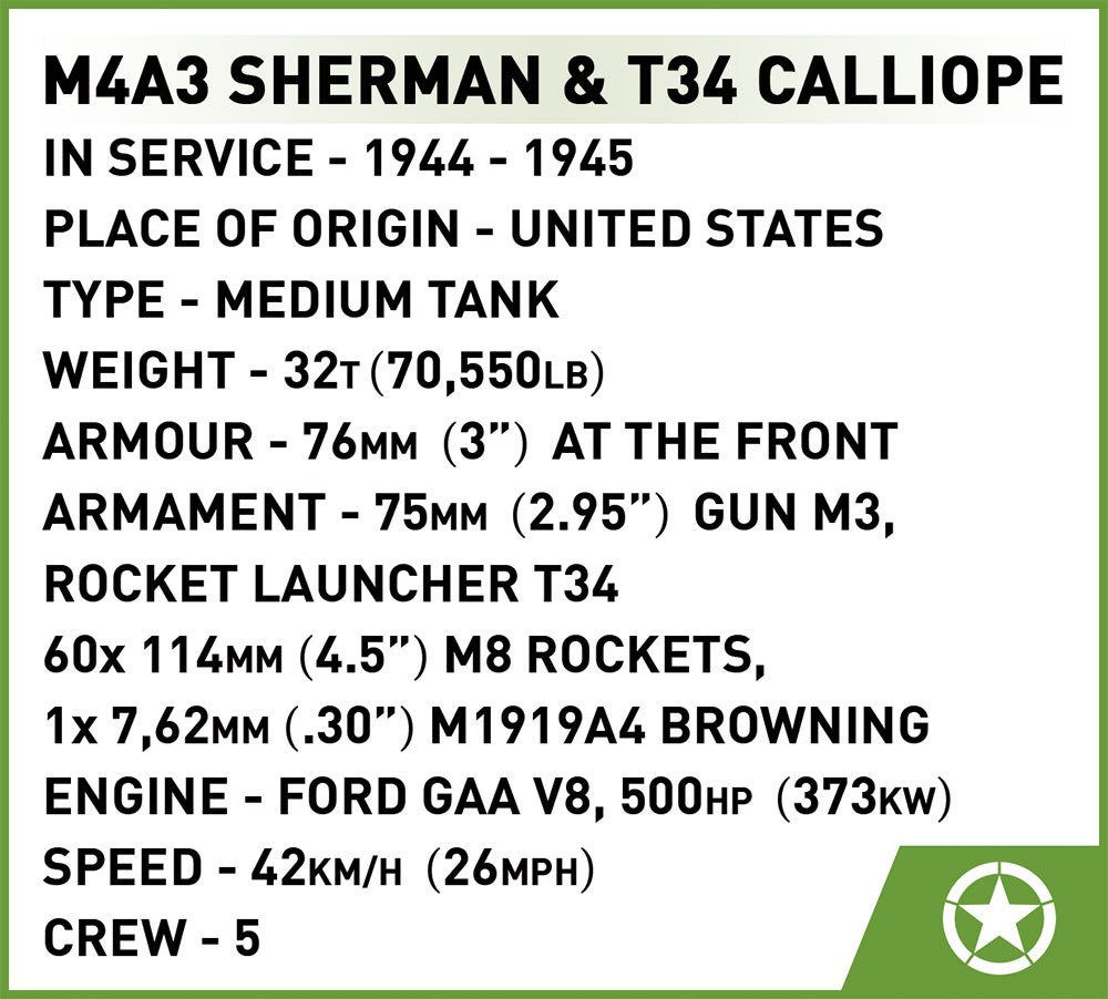 Cobi 2569 M4A3 Sherman & T34 Calliope Executive Edition