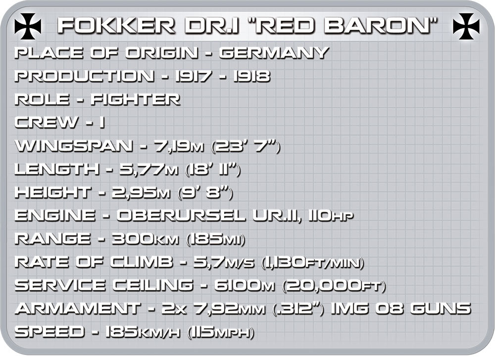 Cobi 2974 Fokker DR.I "Red Baron"