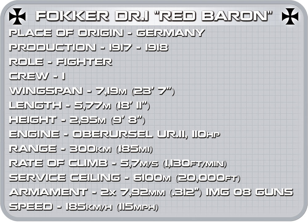 Cobi 2974 Fokker DR.I "Red Baron"