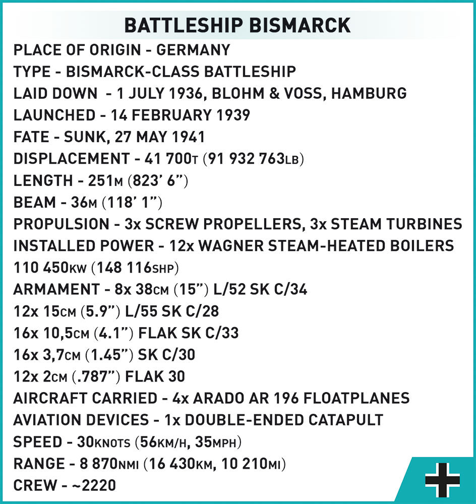 Cobi 4841 Acorazado Bismarck