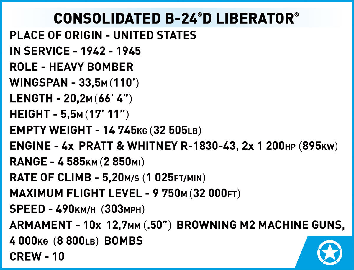 Liberador B-24D consolidado Cobi 5739