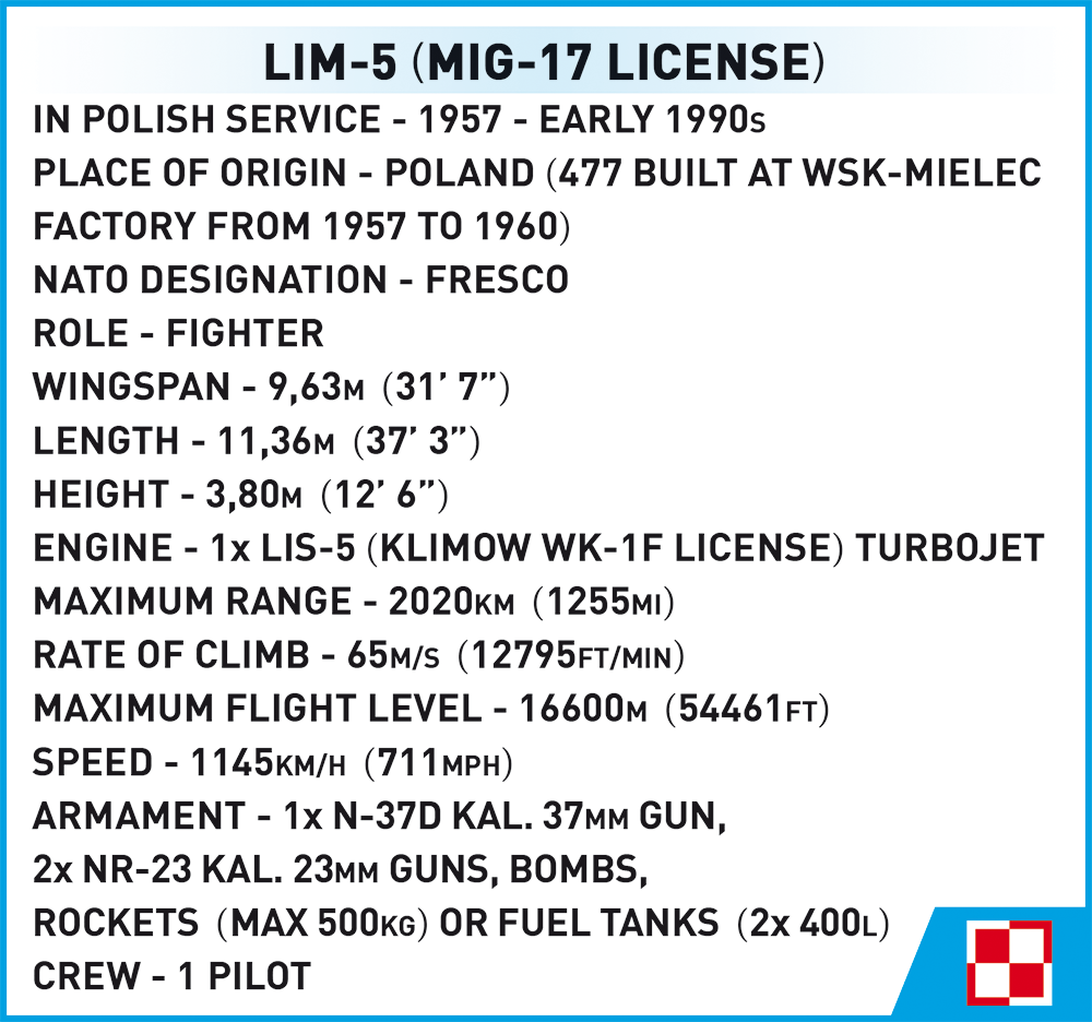 Cobi 5824 LIM-5 Fuerza Aérea Polaca 1959