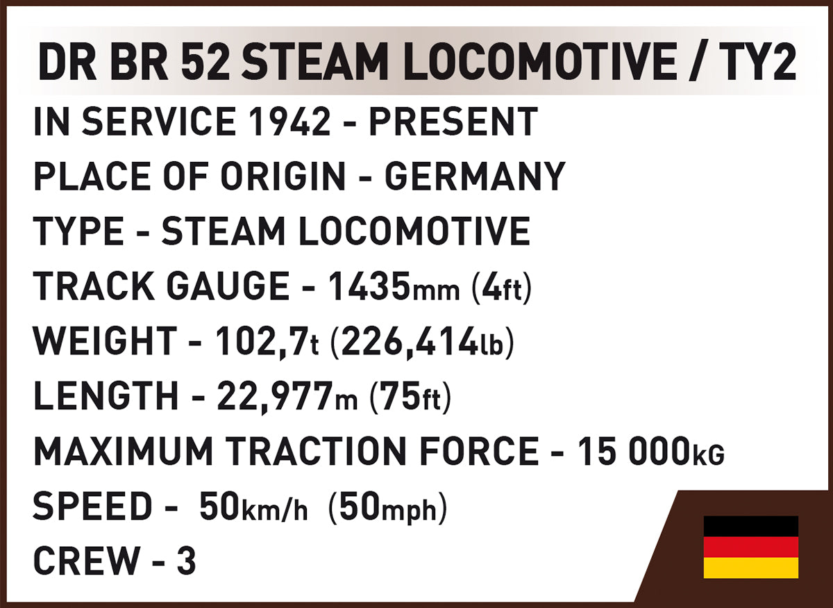 Cobi 6283 BR52 TY-2 Dampflokomotive 2 in 1