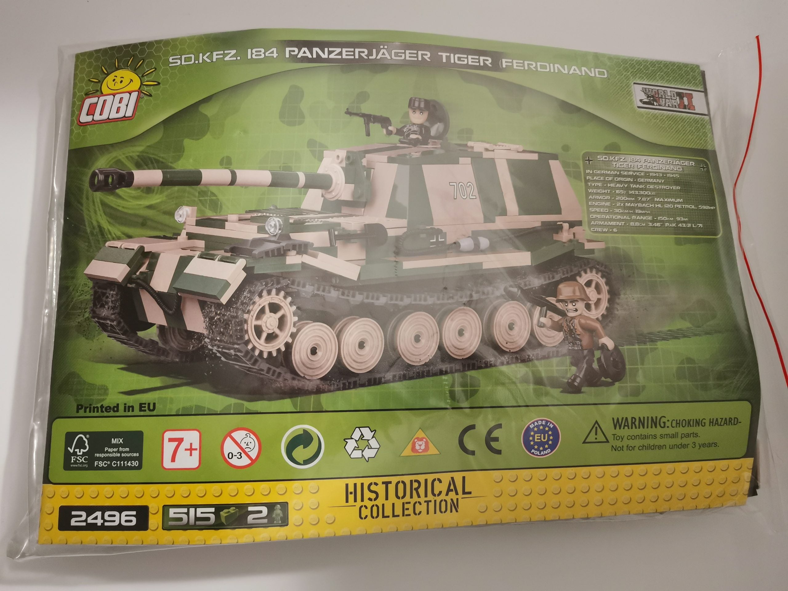 Cobi 2496 Sd.Kfz. 184 Panzerjäger Tiger Ferdinand used