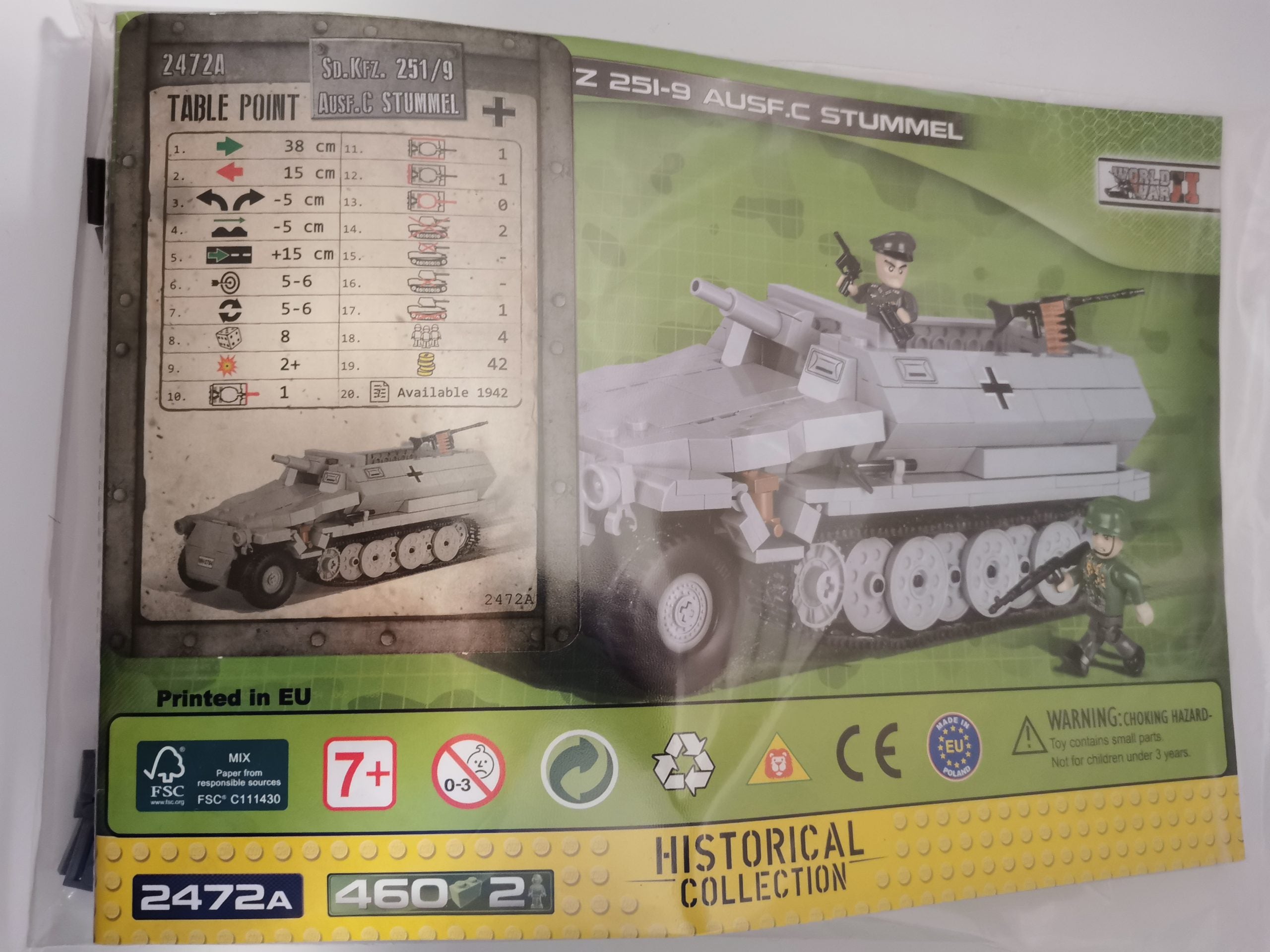 Cobi 2472A Sd.Kfz. 251/9 Ausf.C Stummel (2.ª versión) usado