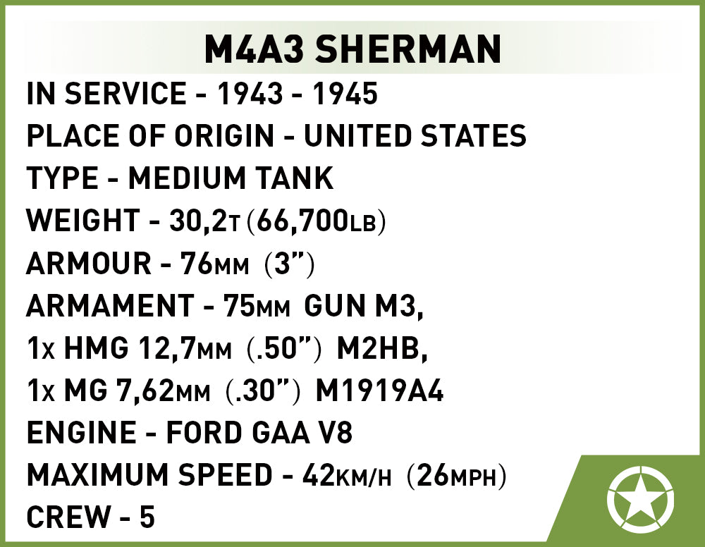 Cobi 2570 M4A3 Sherman